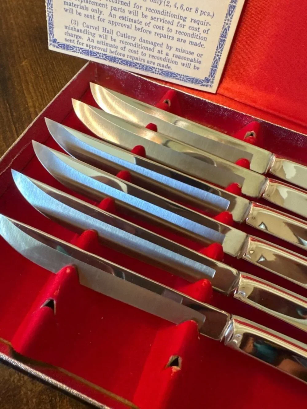 Vintage Carvel Hall Stainless Steel Steak Knife Set In Box